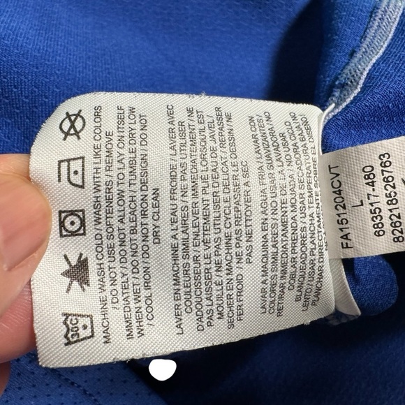 Nike T Shirt  Mens Large Running Crew Neck Swoosh Logo Blue Perforated - Picture 10 of 13